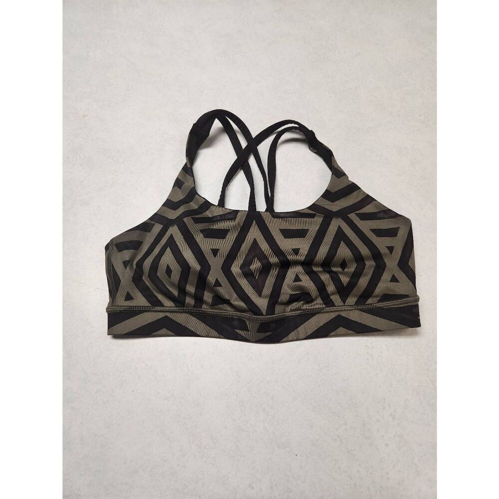 Lululemon Energy Bra Solid Black Luxtreme Crisscross Strappy Sz 8